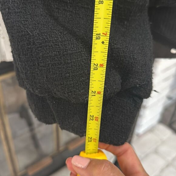 Nanette Lepore Women’s Jacket Blazer Tweed Black White Pearl Button Medium - Picture 6 of 9